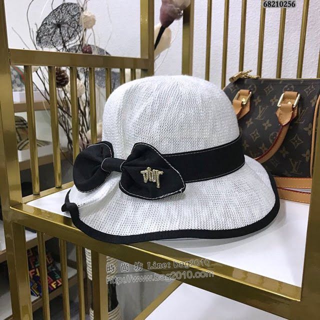 Dior女士帽子 迪奧褶皺蝴蝶結草帽 Dior遮陽帽  mm1007